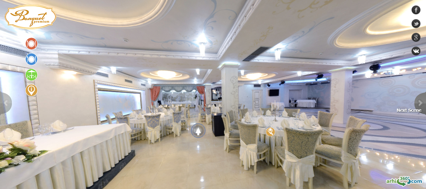 3D панорама ресторана 'Banquet Premium'