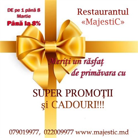 Restaurantul “MajestiC” — Oferta speciala pentru cele mai dragi şi gingaşe mirese