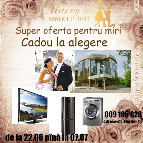 Din nou cadouri la "Marry Me Banquet Hall"!