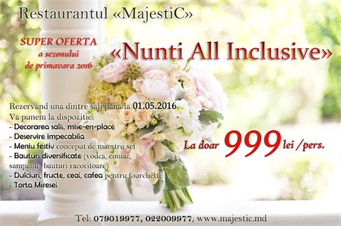 Restaurantul "MajestiC" — Super oferta a sezonului de primavara 2016