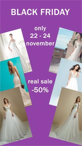 Только 22-24 ноября 2018 года в салоне Happy Day — грандиозная распродажа свадебных платьев!
