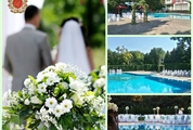 Banchet unic la piscina în aer liber a restaurantului 